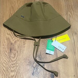 SKFK Olive Green Anjara Adjustable Tie Waterproof Rain Hat NWT